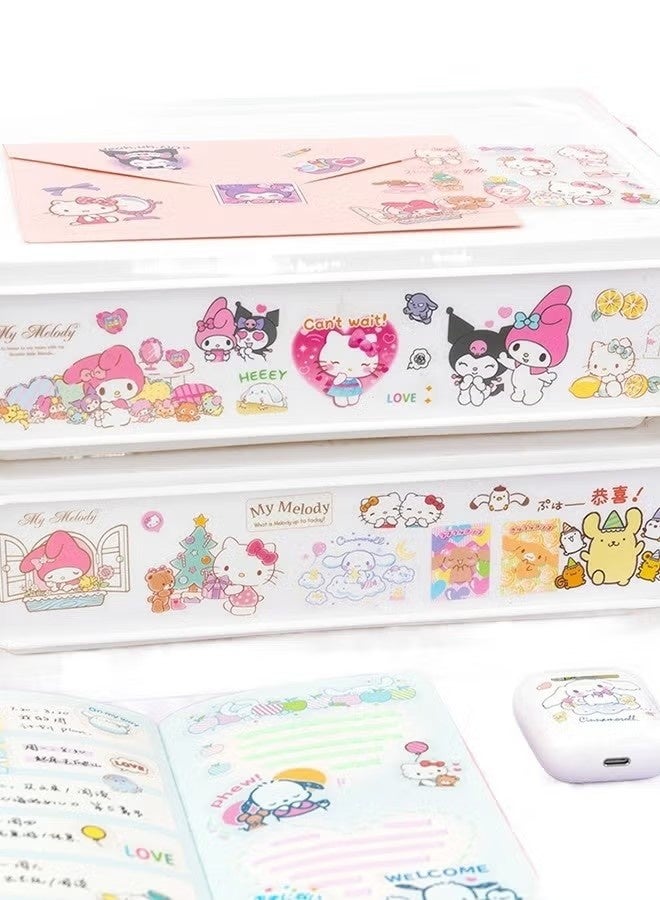YOUGE Anime Girl Stickers - 600 Sheets Sanrio Stickers Kit, Vinyl Cartoon Aesthetic Decorative Sticker Set, Ideal for Scrapbooking, Journaling, Laptops and Room Decoration - Image 4